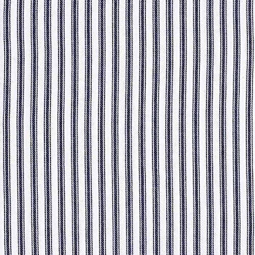 Cackleberry Home Navy Blue White Ticking Stripe Swag Curtains