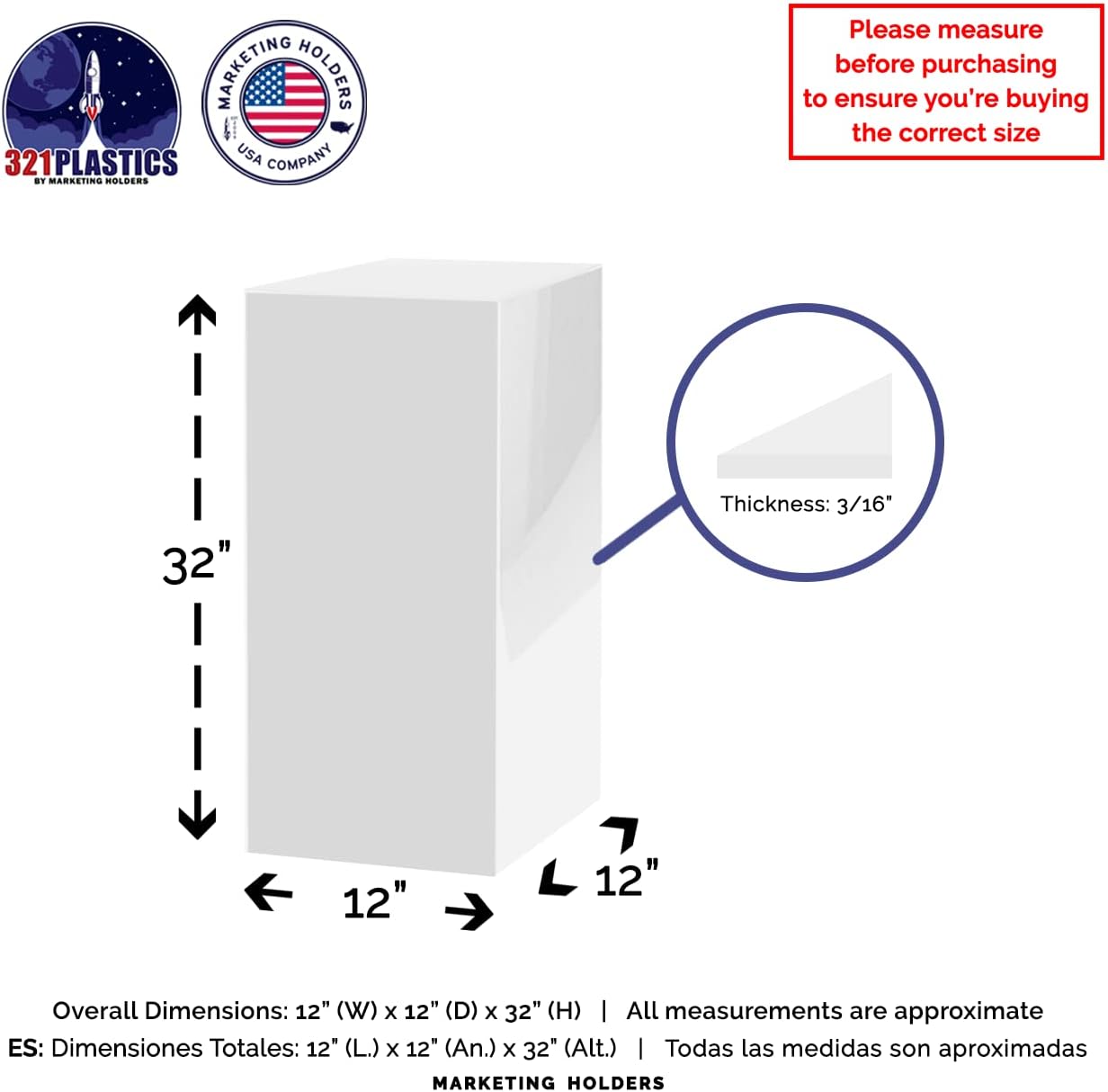 Tall Acrylic Display Box Cube Pedestal Sculpture Stand