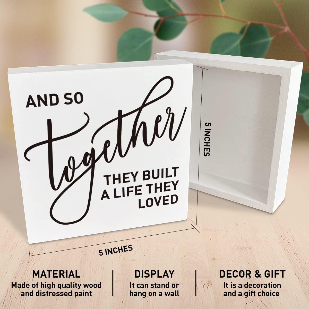 Romantic Bedroom Wooden Box Sign - They Built A Life They Loved