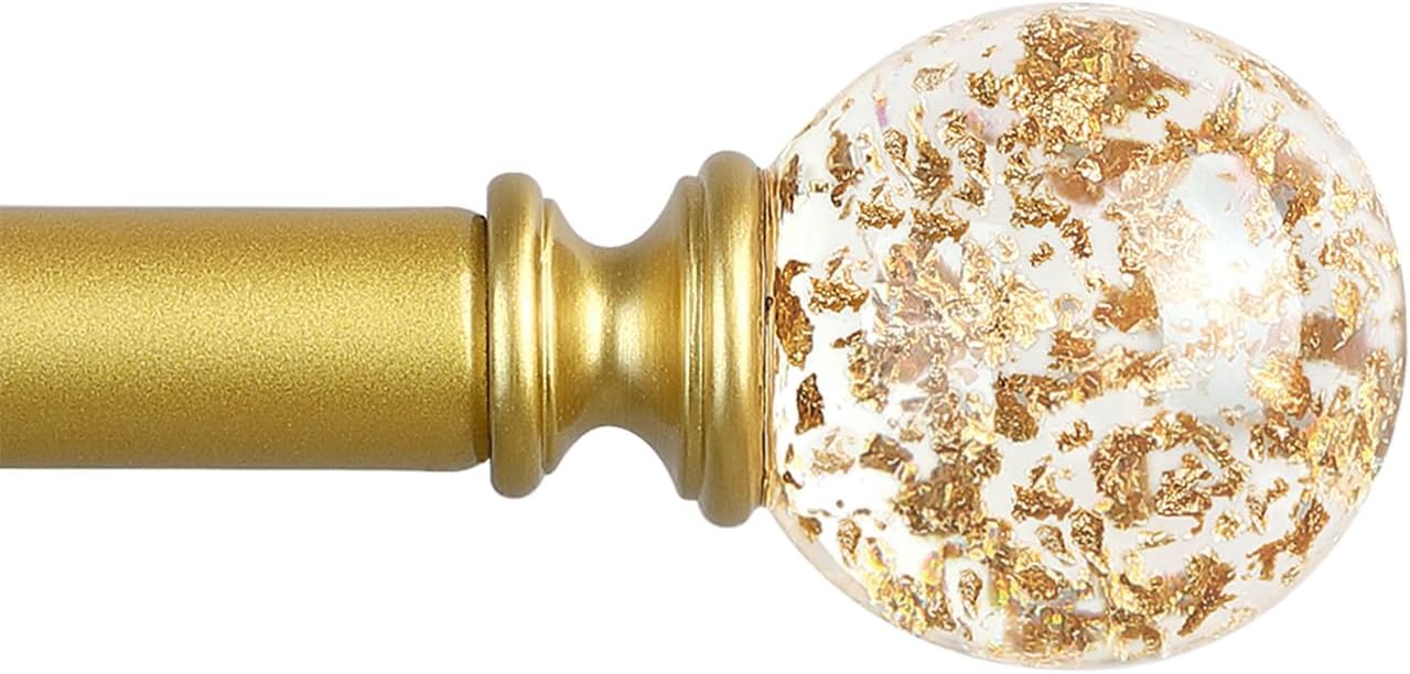 TVWOO Gold Crystal Curtain Rods 18-60 Inch