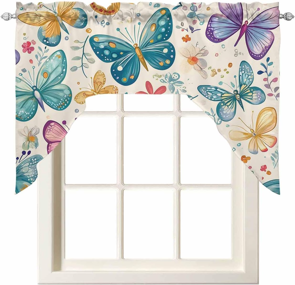 Spring Butterflies Valance for 56 x 36 Windows