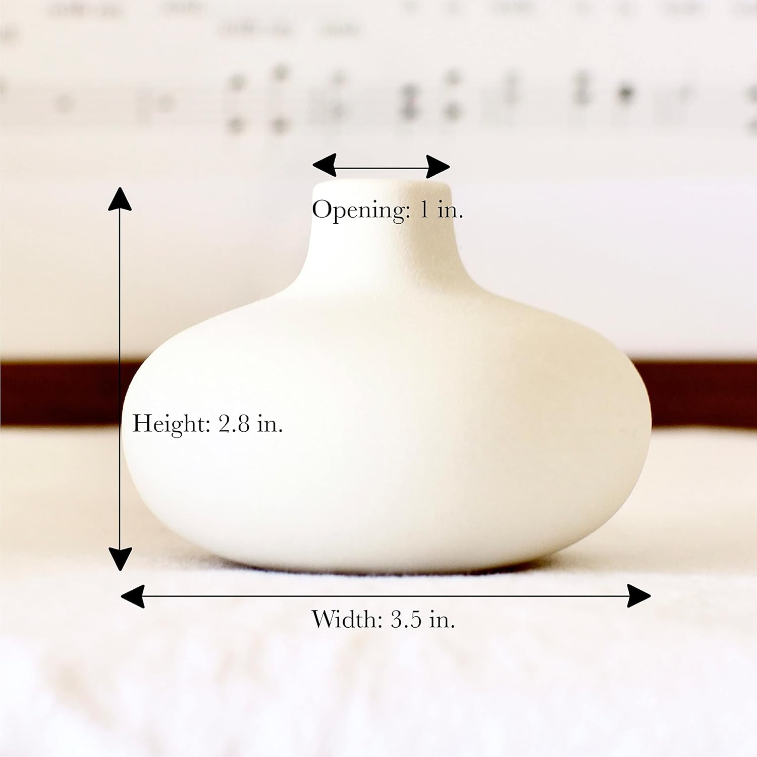 Carrots Den - Set of 6 White Ceramic Donut Bud Vases