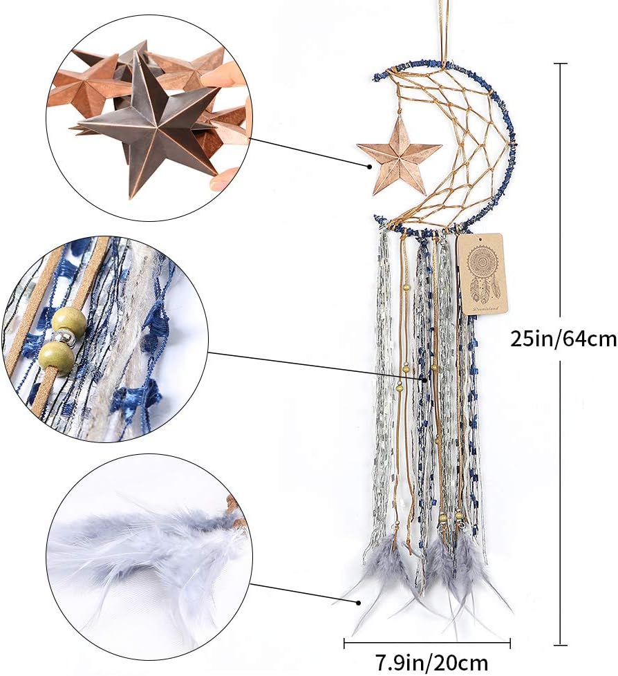 Dremisland Dream Catcher with Moon and Star Design