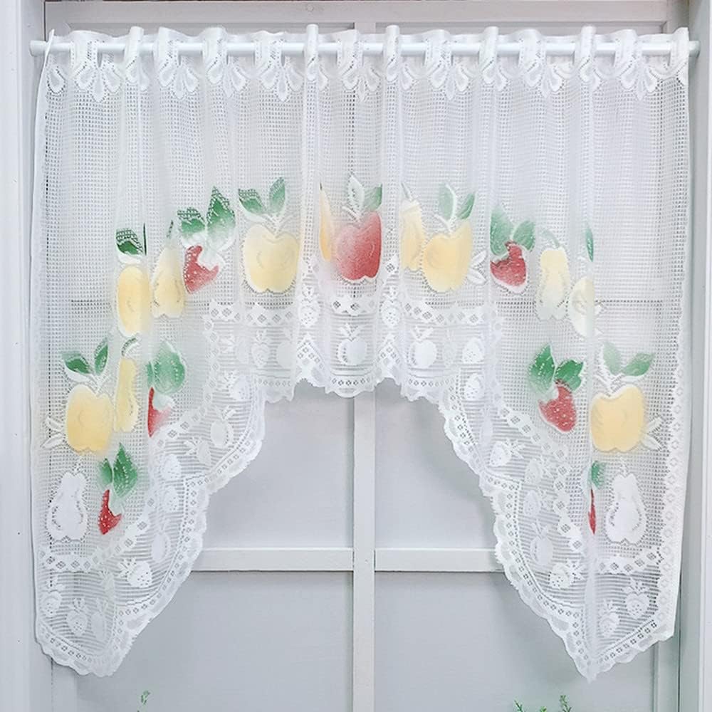 White Lace Swag Valance for Kitchen and Kids Room