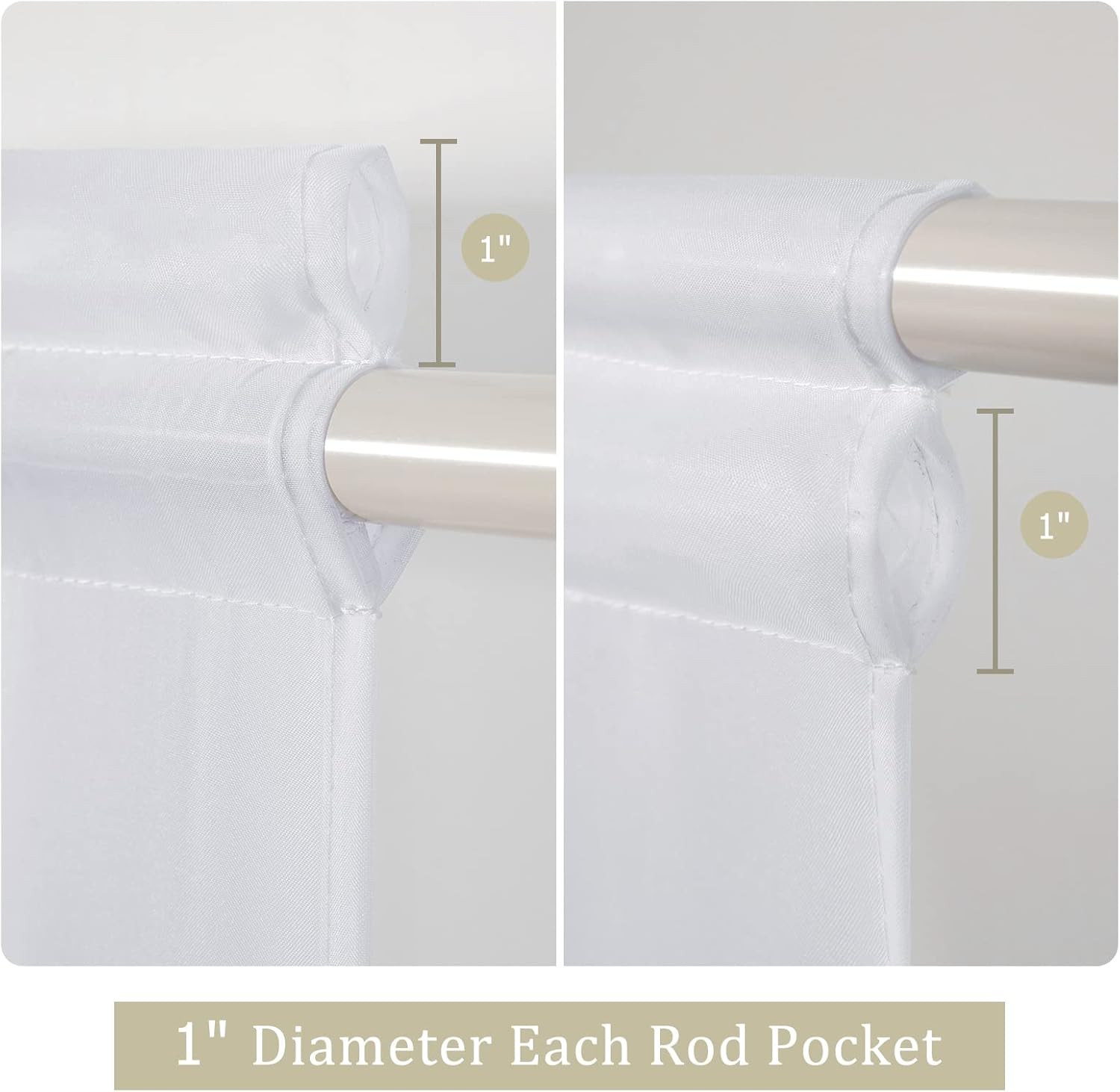 MIULEE 2 Panels Sidelight Curtains - White 25x72 Inches