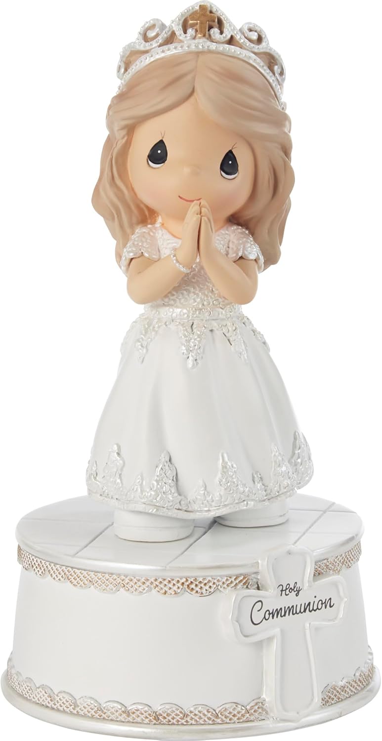 Precious Moments Holy Communion Girl Musical Figurine Plays The Lords Prayer