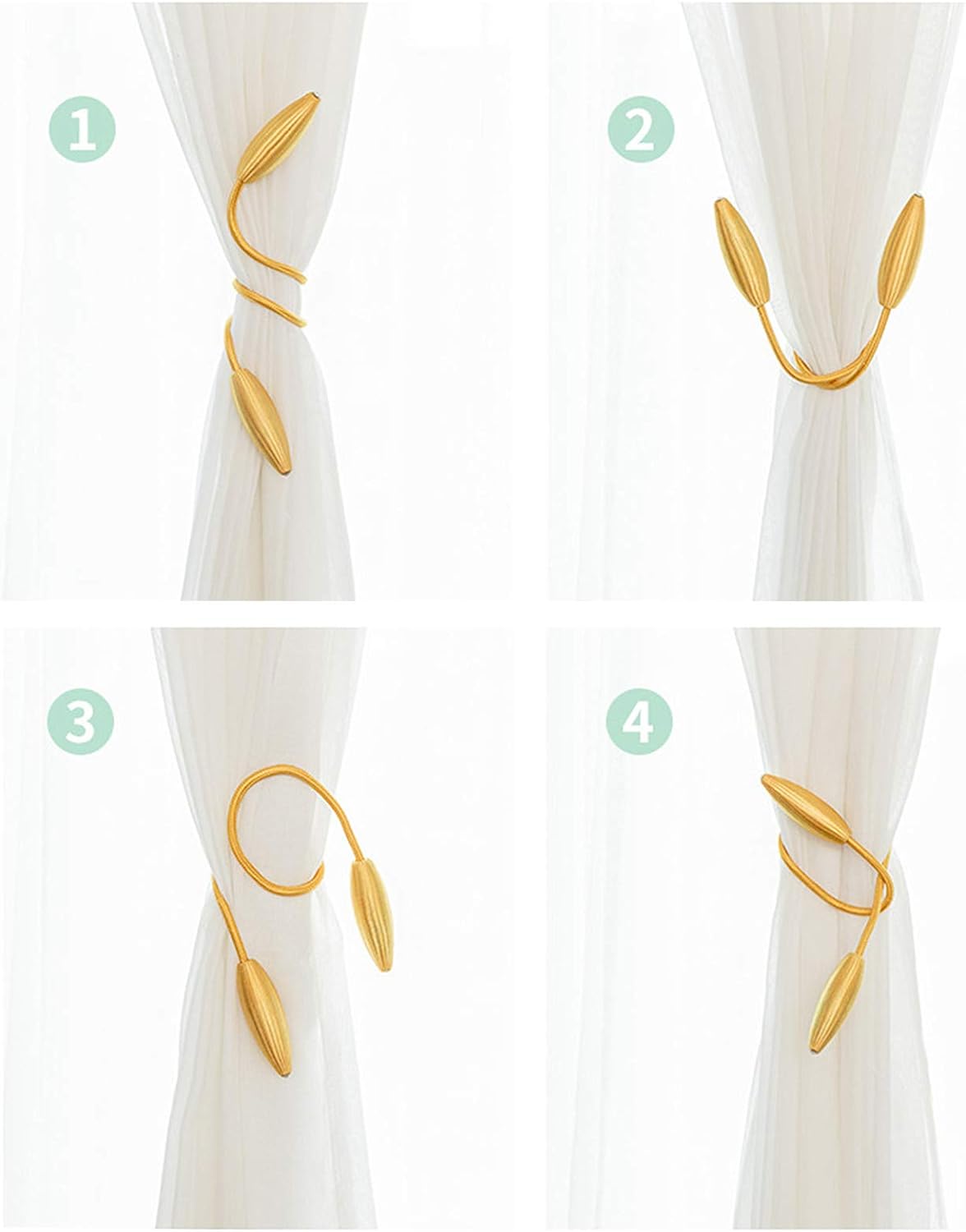 4 Pack Coffee Twist Curtain Holdbacks Decorative Tiebacks