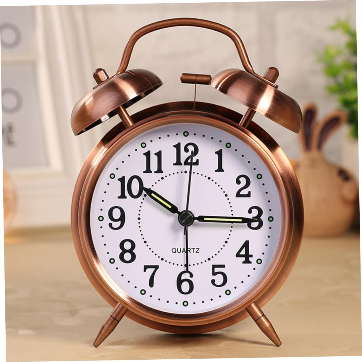 Classic Double Bells Alarm Clock with Copper Finish