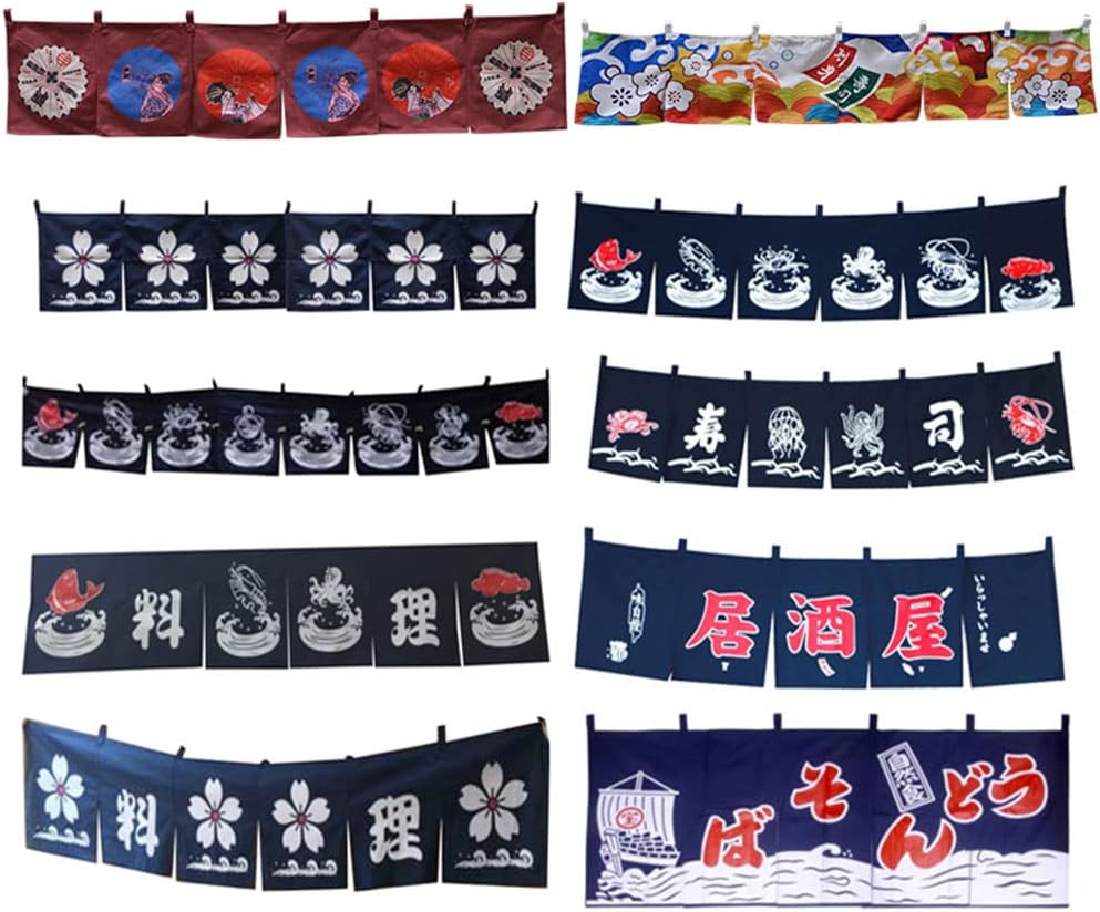 Japanese Sushi Restaurant Curtain Valance Half Window Banner 43x210CM