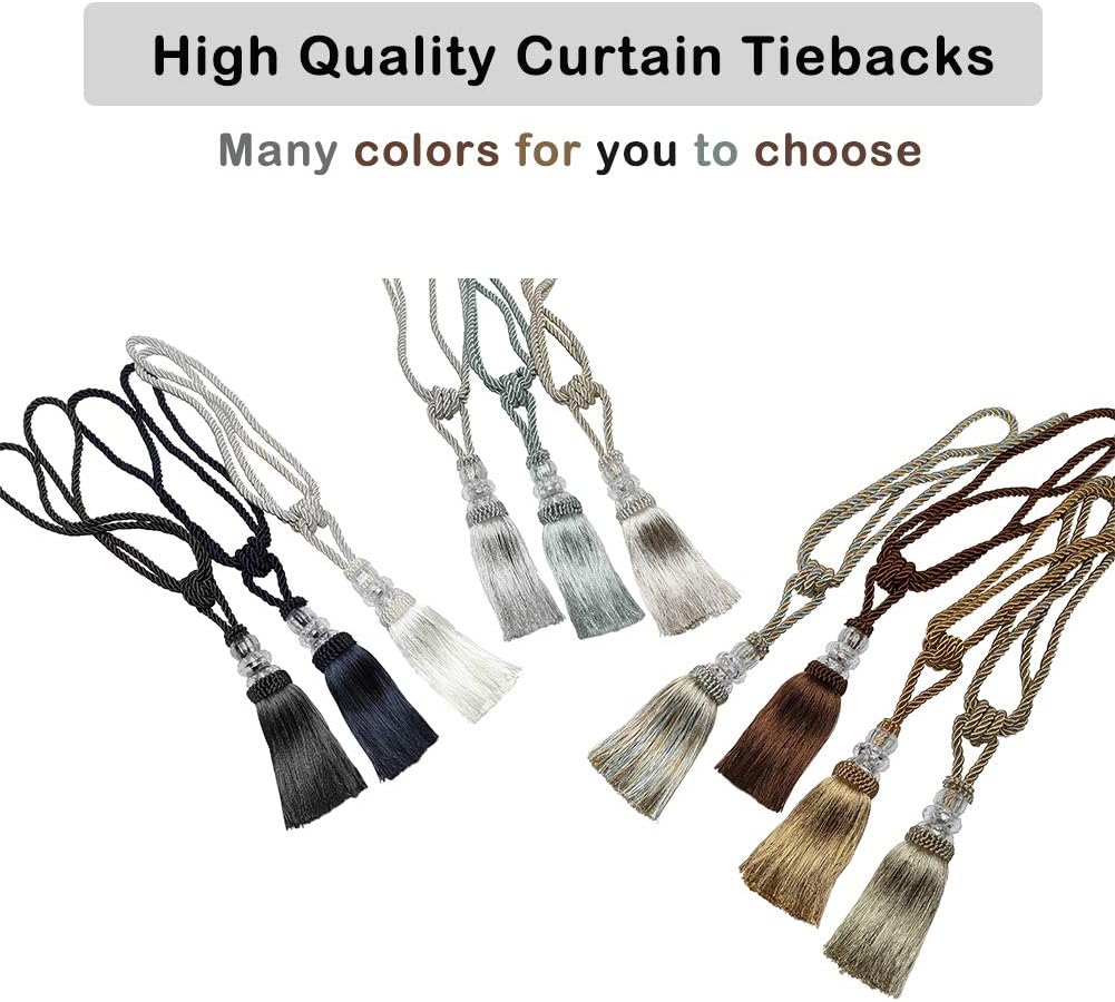 BEL AVENIR 4 Pack Crystal Curtain Tiebacks