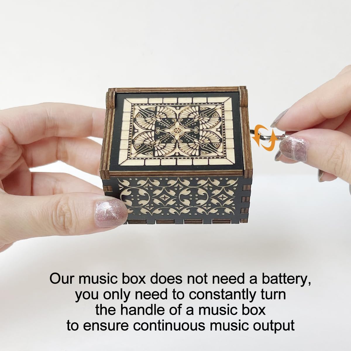 Jesus Loves Me Wooden Music Box with Hand Crank