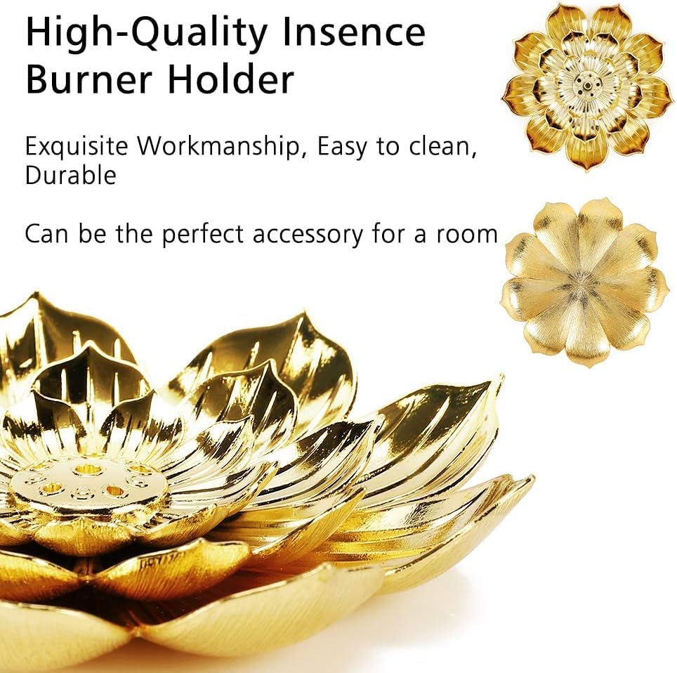 Incense Holder with Detachable Ash Catcher Golden