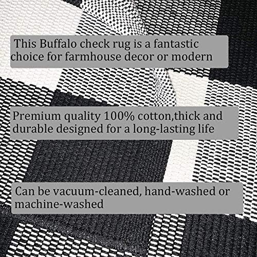 Buffalo Plaid Outdoor Rug 24 x 37 Black White Check