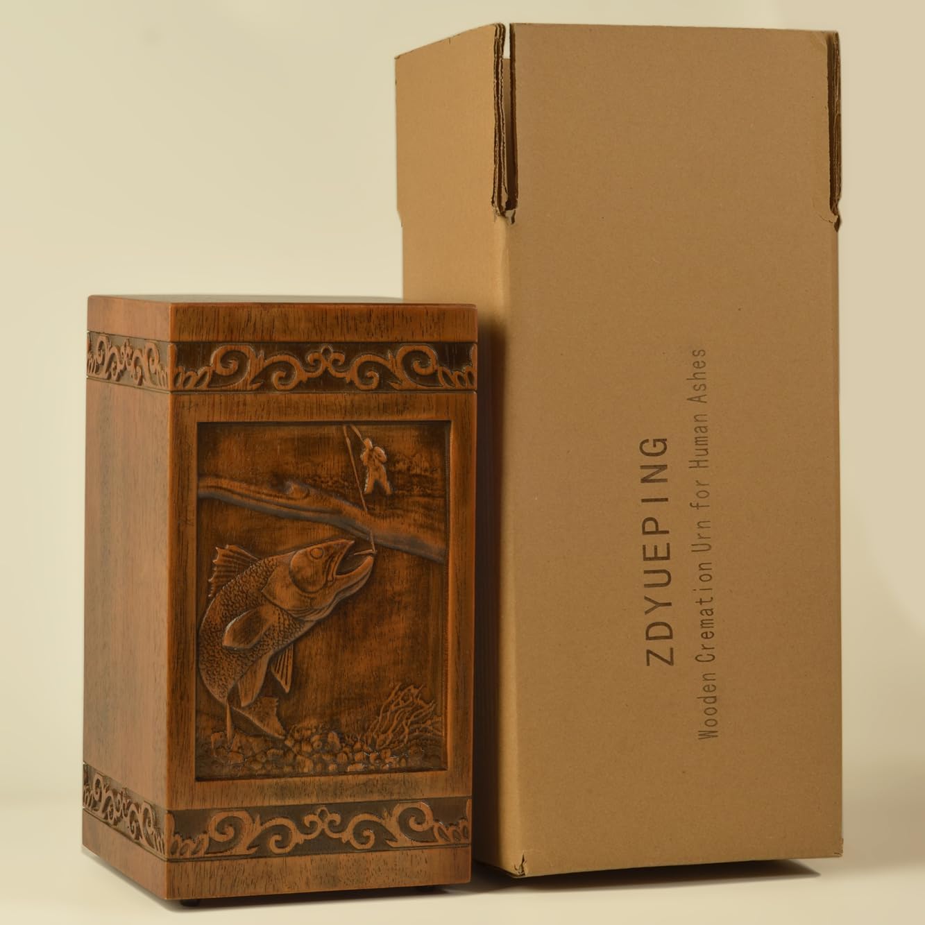 Wooden Cremation Urn for Human Ashes 250 Lbs Capacity