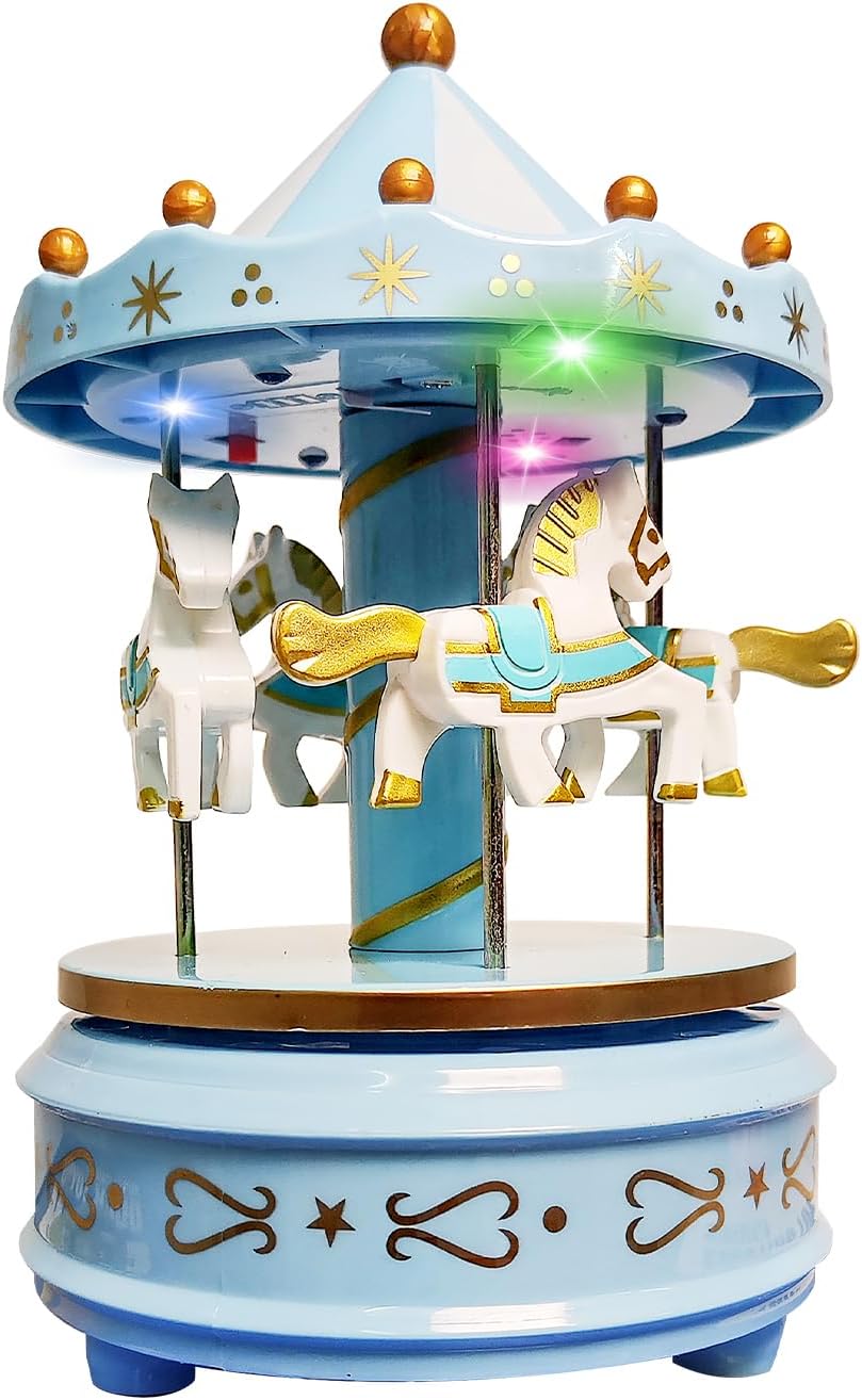 WEofferwhatYOUwant Carousel Music Box Blue
