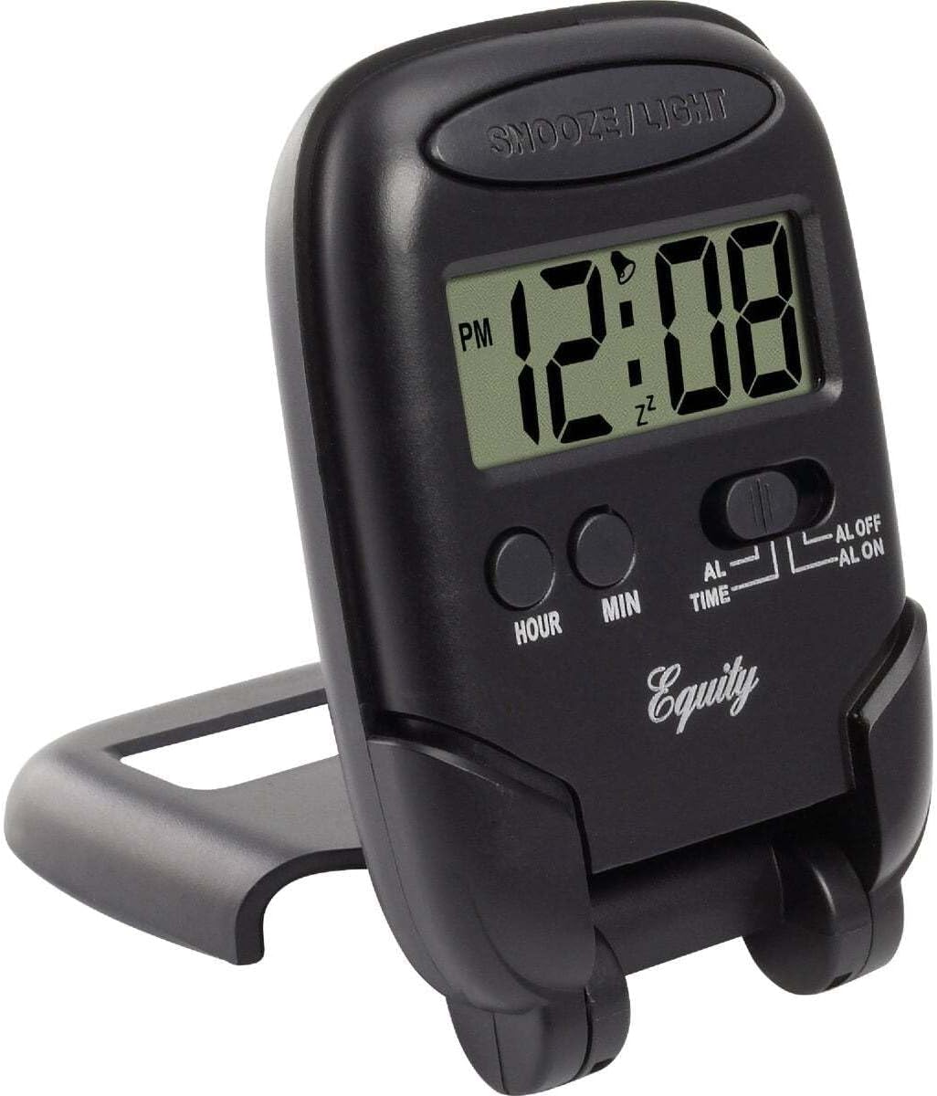 Equity 31302 LCD Travel Alarm Clock with Blue Backlight