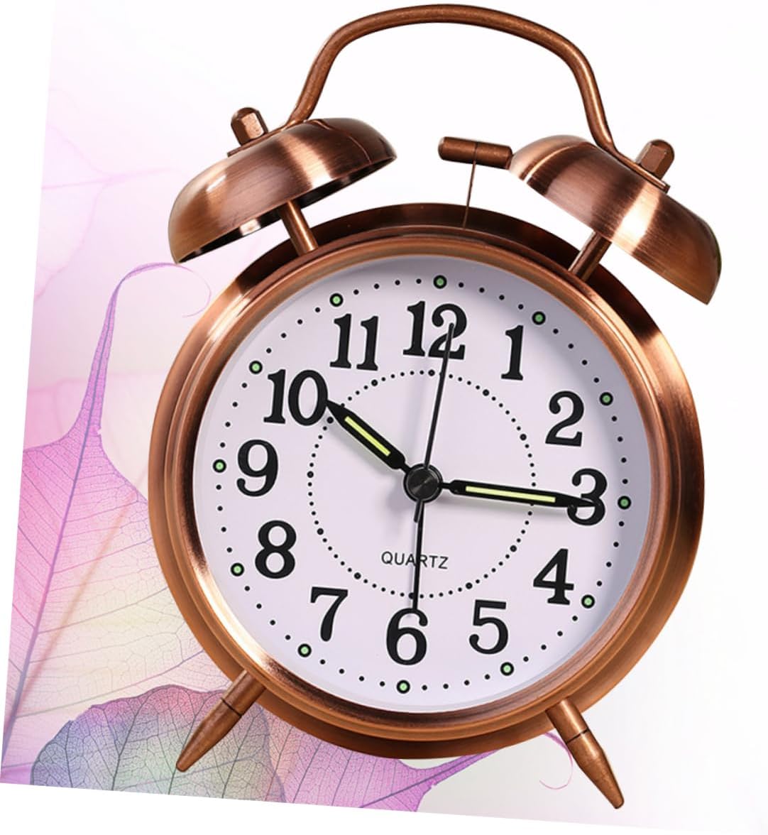 Classic Double Bells Alarm Clock with Copper Finish