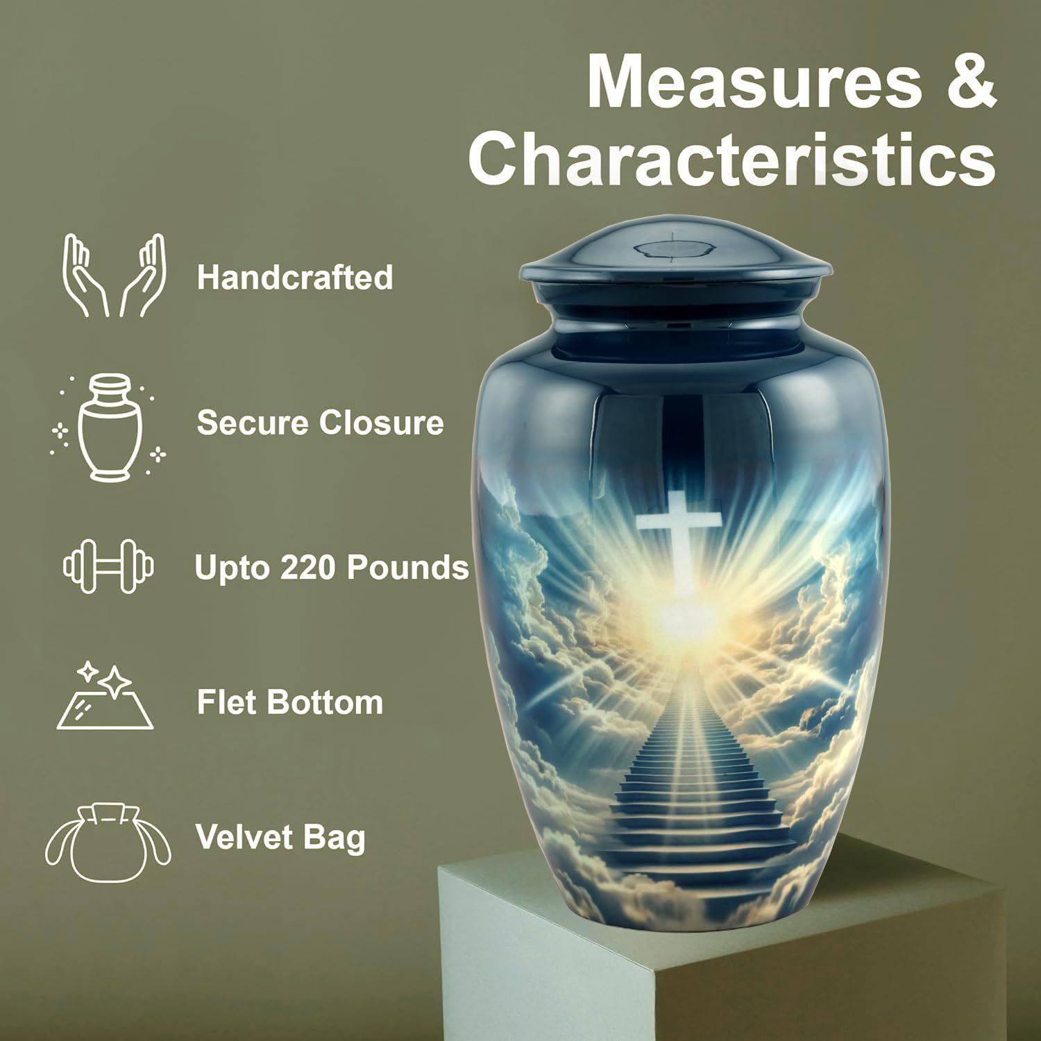 Heaven Urn with Velvet Bag 105 Inches 200LB Capacity
