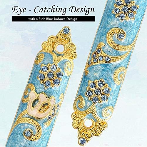 Matashi 45 Inch Hand Painted Mezuzah with Gold and Crystals