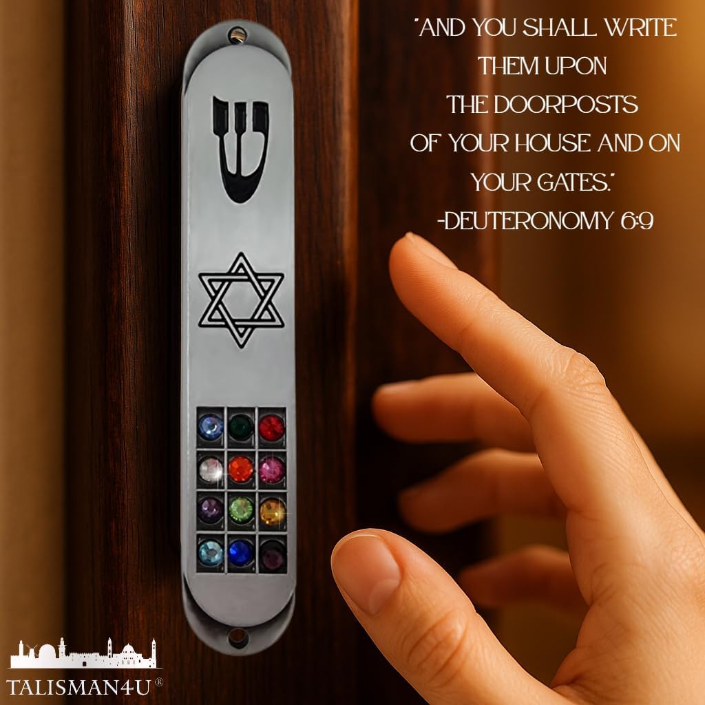 TALISMAN4U Pewter Mezuzah with Scroll for Door