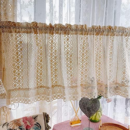 Rustic Crochet Curtain Valance for Kitchen Bathroom