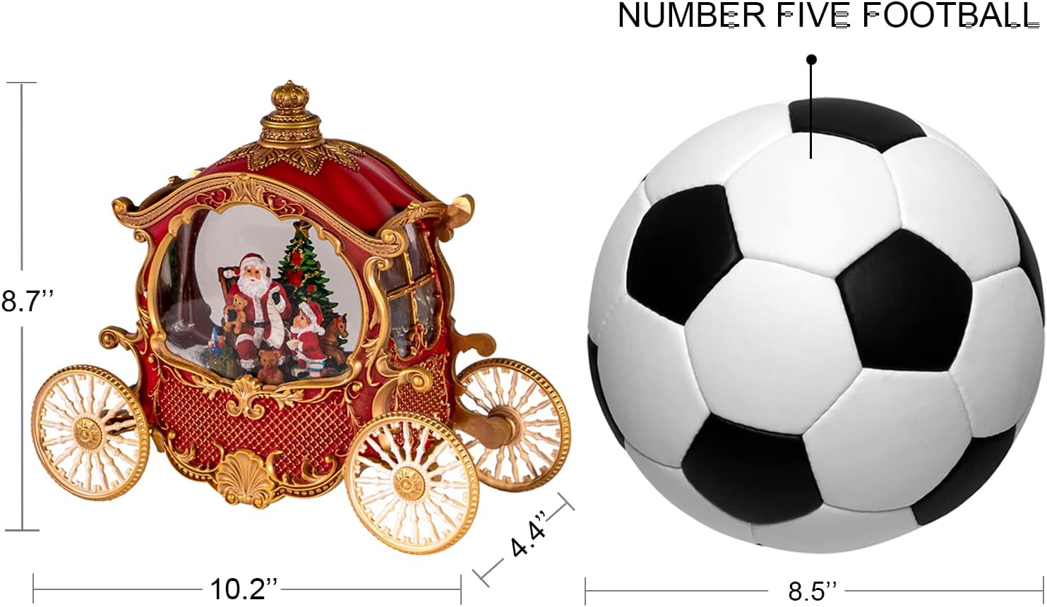 Christmas Carriage Snow Globe with Music and Timer