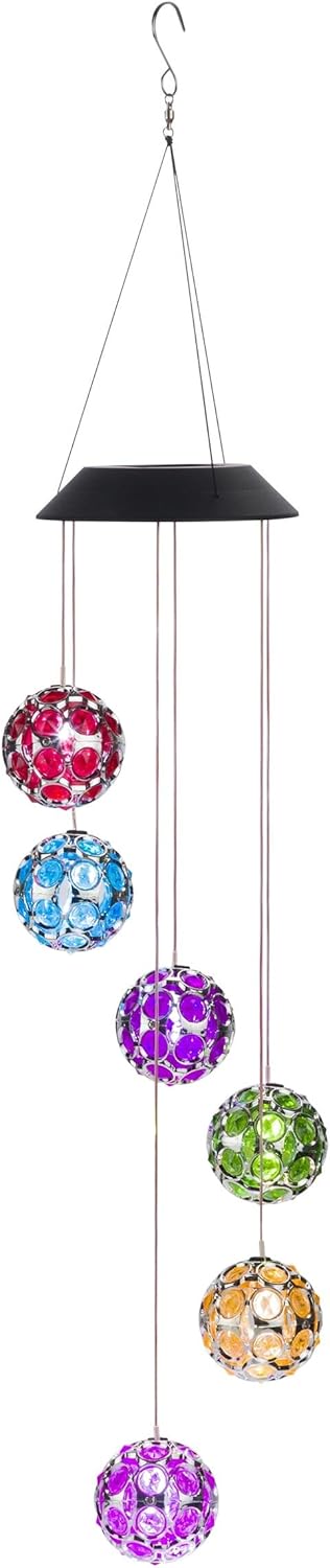 Alpine Corporation RGG648SLR Solar Hanging Gem Sphere Mobile