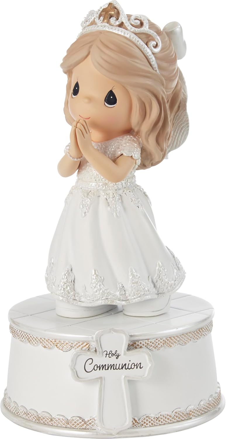 Precious Moments Holy Communion Girl Musical Figurine Plays The Lords Prayer