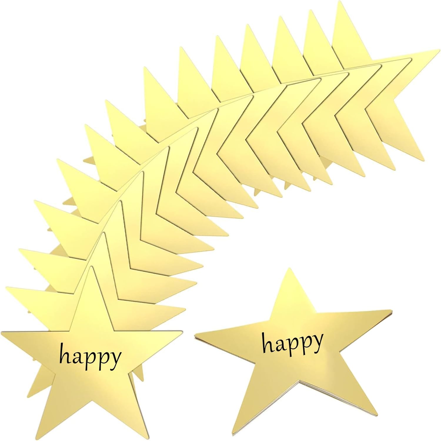 Glitter Gold Five Star Party Decorations 40PCS