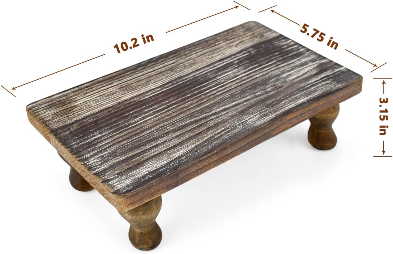 Rustic Wooden Riser with Pedestal Stand for Home Decor
