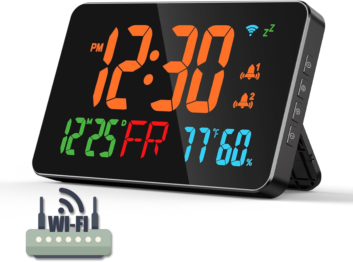 24Ghz WiFi Atomic Clock with Temperature Humidity and Alarm