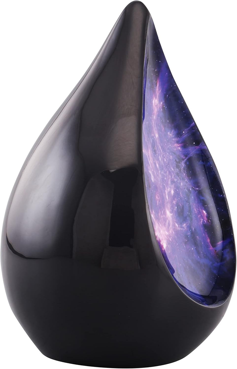 Everlasting Teardrop Cremation Urn Black Purple Galaxy Adult
