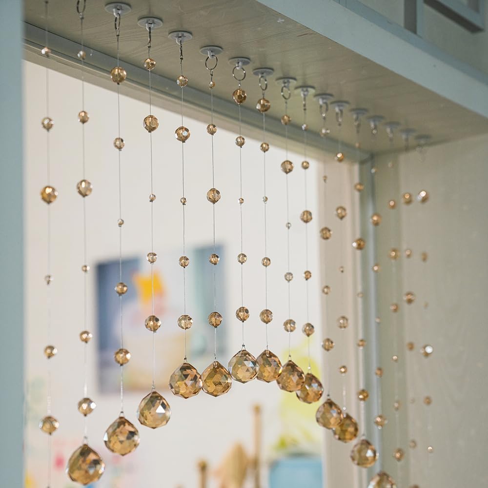 20 String Crystal Beaded Curtain with Arched Design