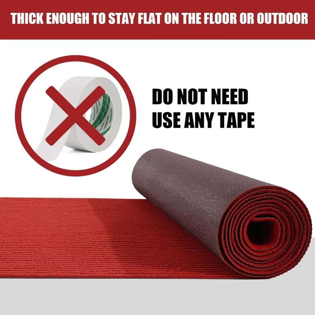 HOMBYS Extra Thick Red Carpet Runner 3x10ft