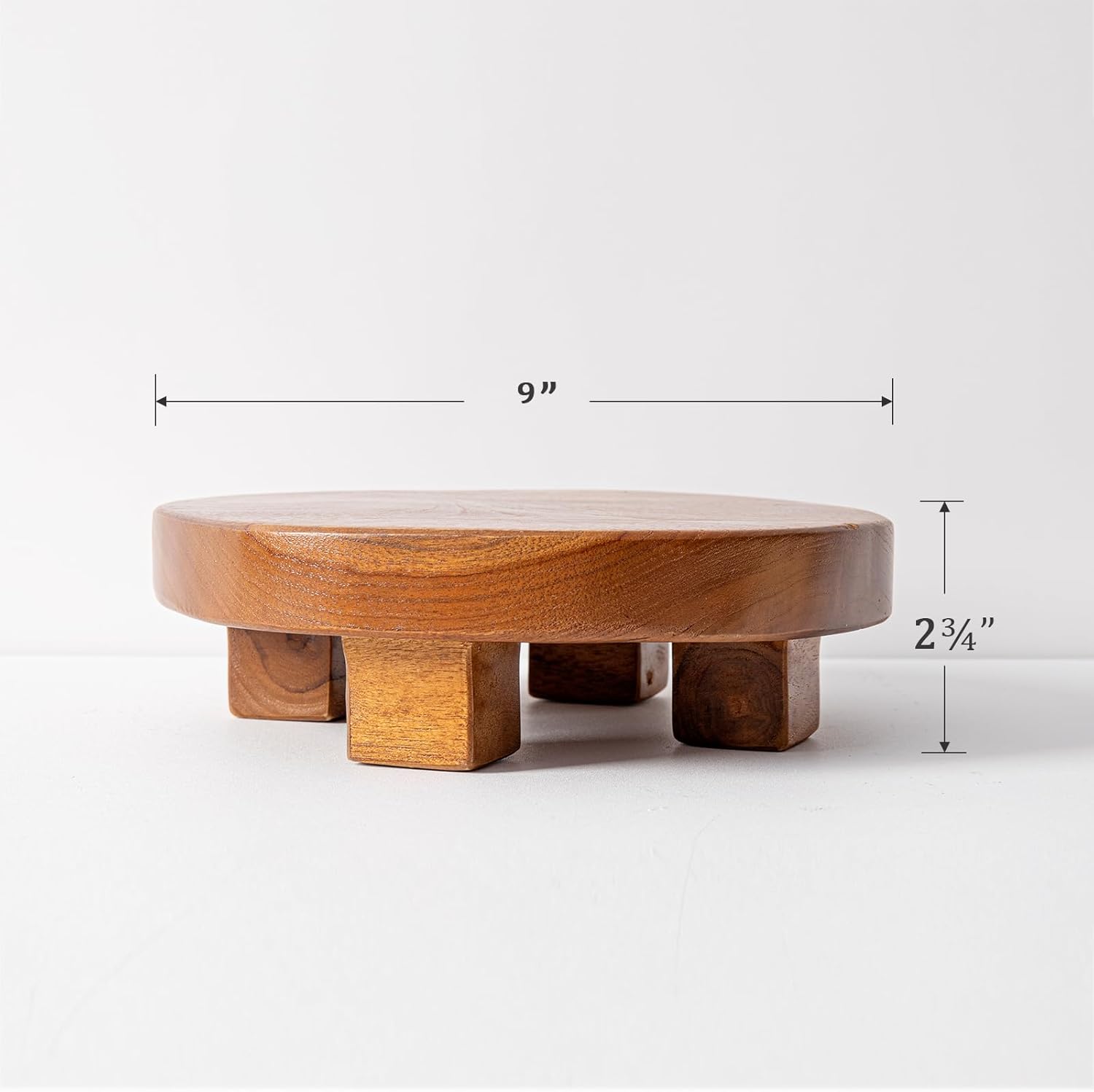 Teak Handmade Display Riser for Bathroom Counter Decor