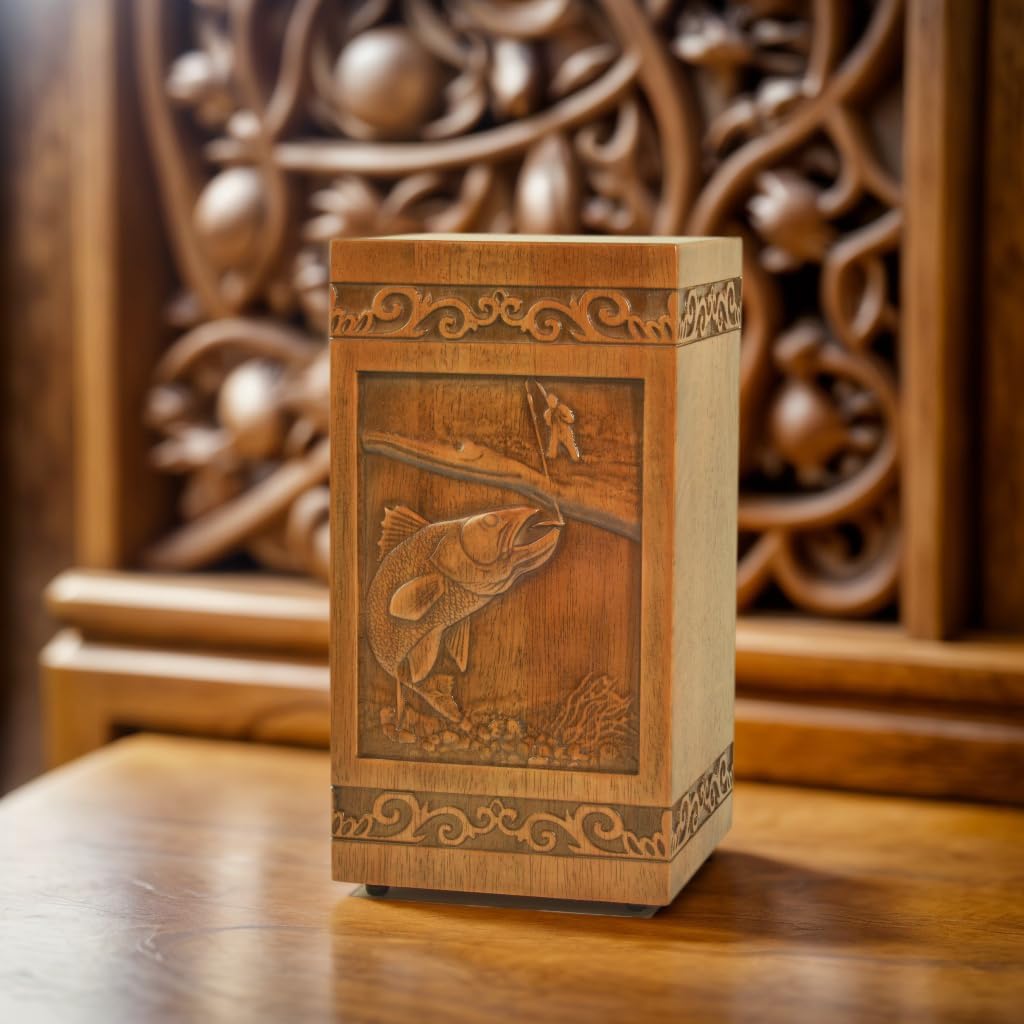Wooden Cremation Urn for Human Ashes 250 Lbs Capacity