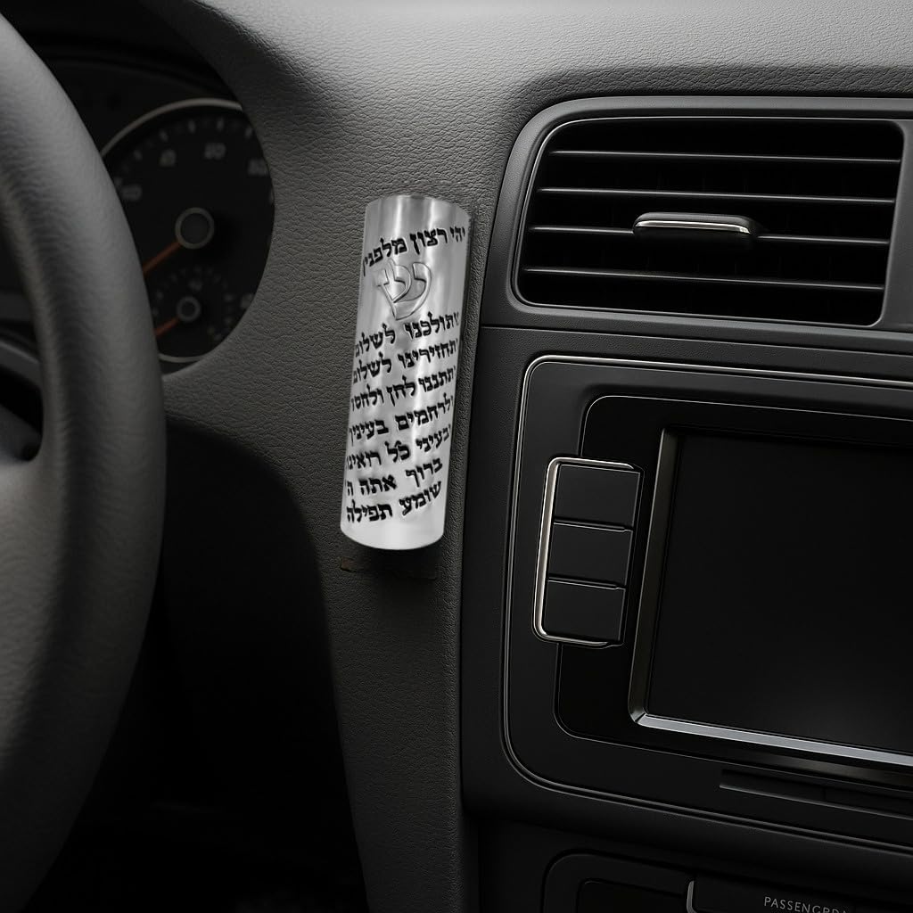 Talisman4u Protection Car Mezuzah with Hebrew Travelers Prayer Scroll