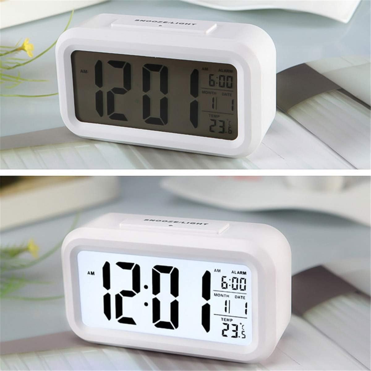 TXY LED Digital Alarm Clock with Calendar and Night Light