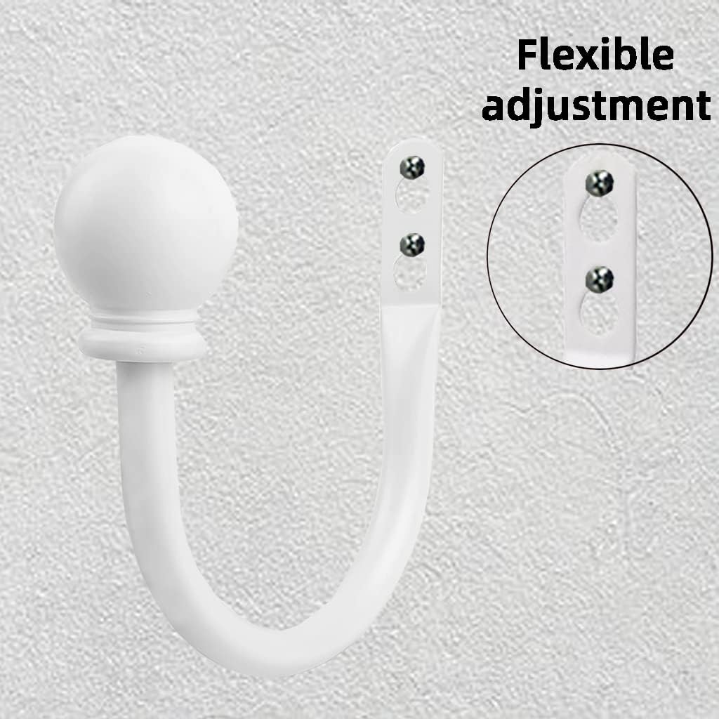 White Ball Finials Curtain Holdbacks 2pcs