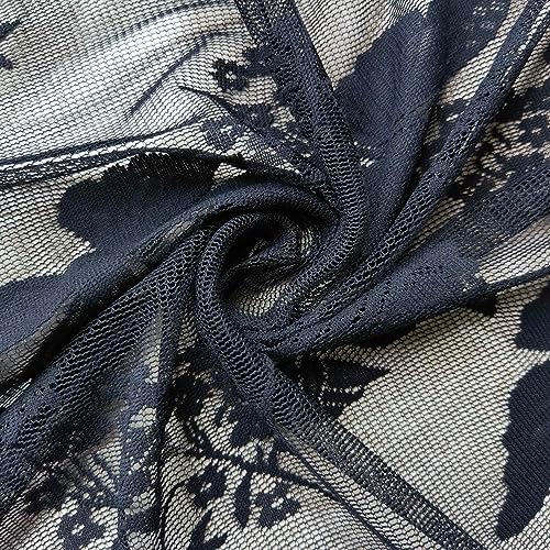 KMSG Butterfly Embroidered Sheer Curtain Valance with Rod Pocket