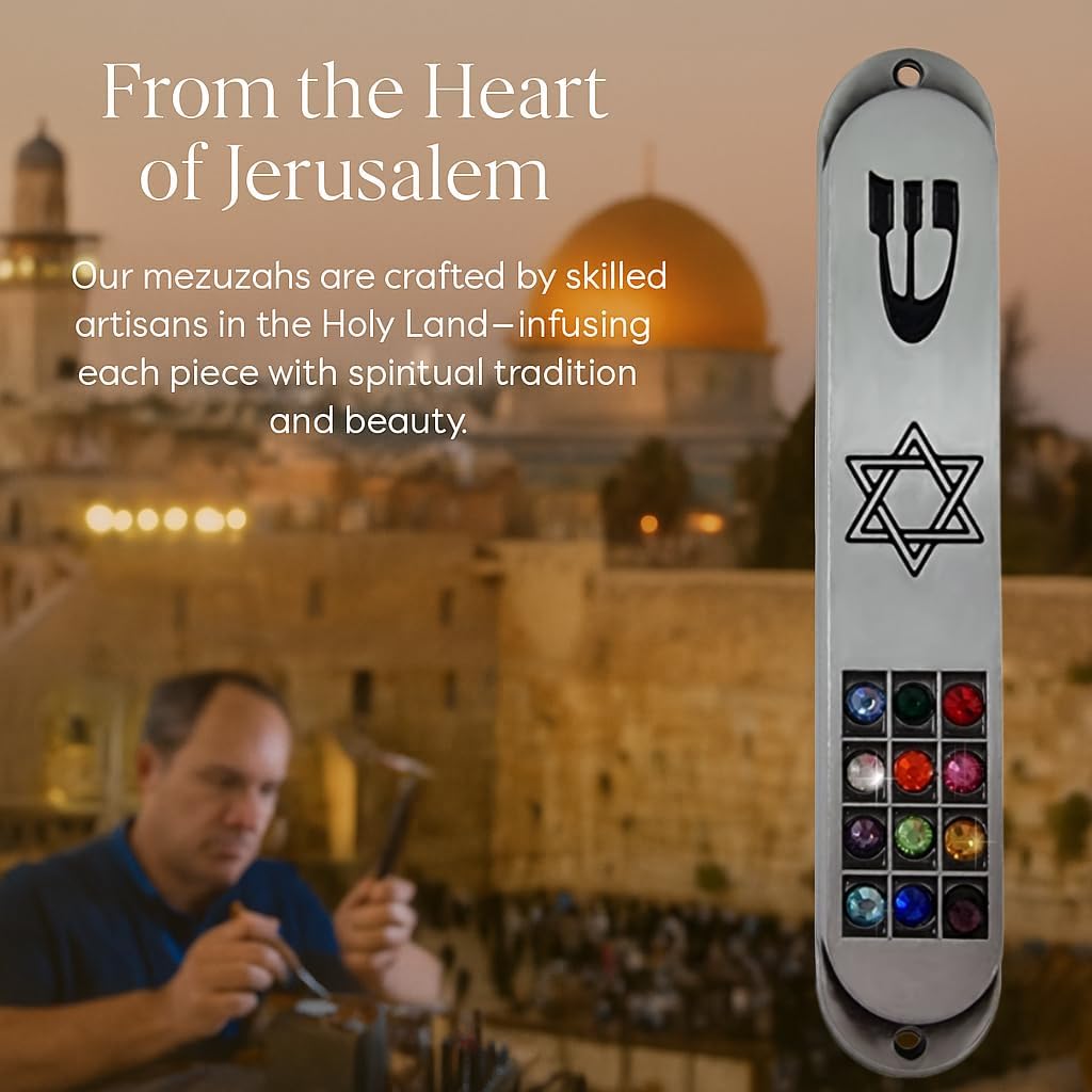 TALISMAN4U Pewter Mezuzah with Scroll for Door