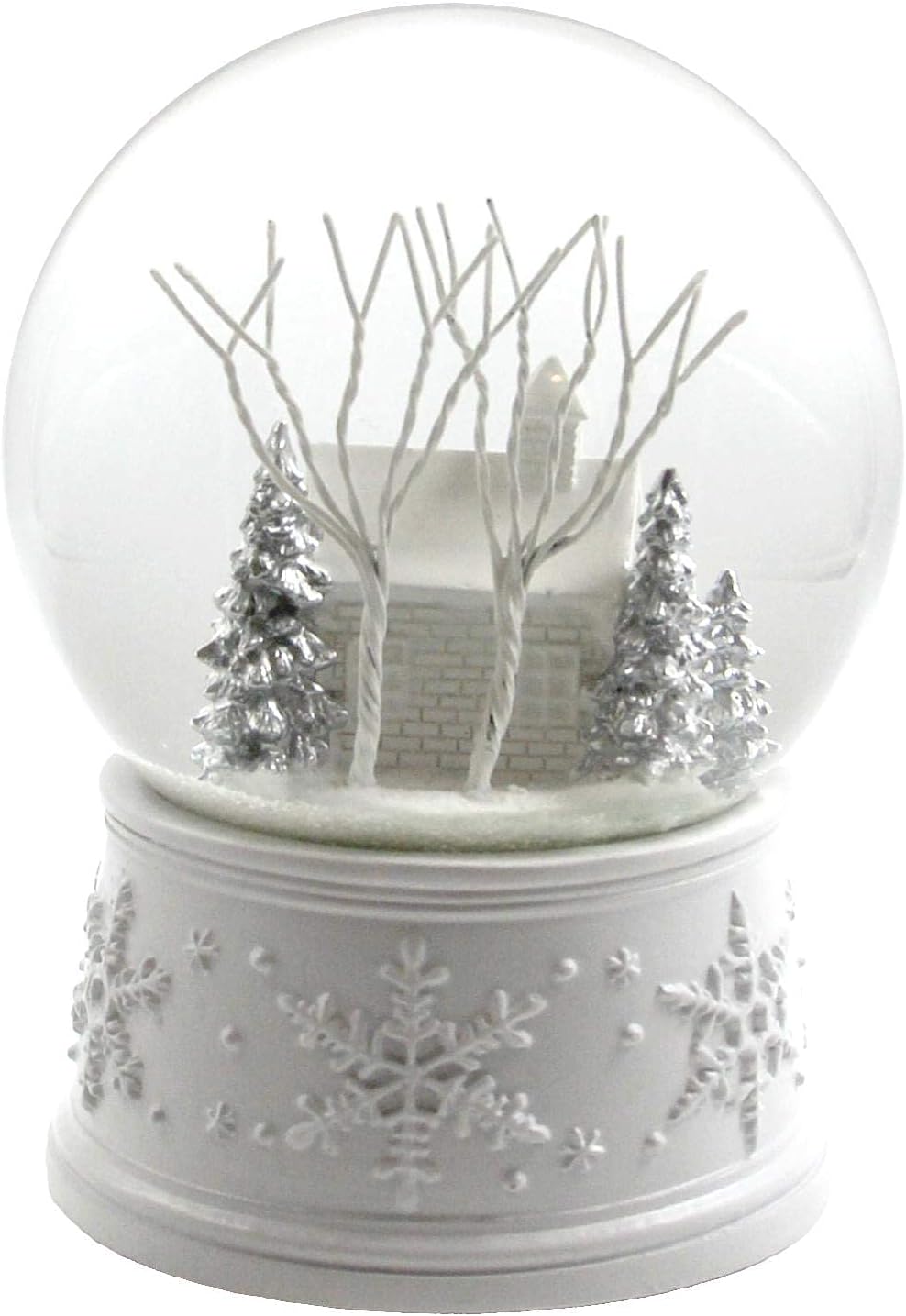 100MM White Christmas Snow Globe with Music