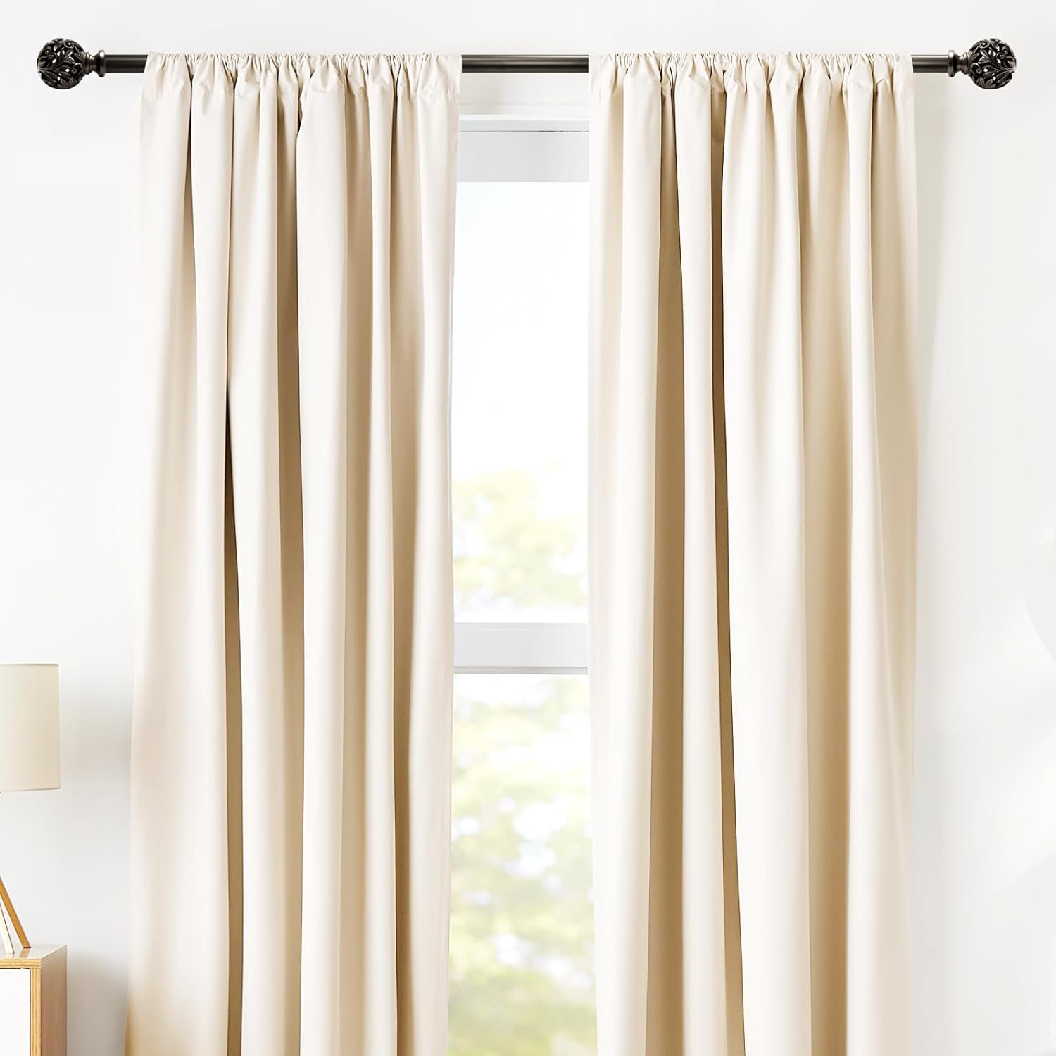 Bronze Curtain Rods 18-45 Inches with Decorative Finials