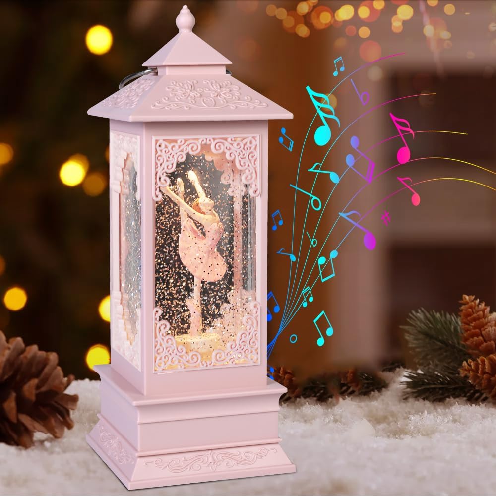 360 Rotating Ballerina Music Box Light - Pink