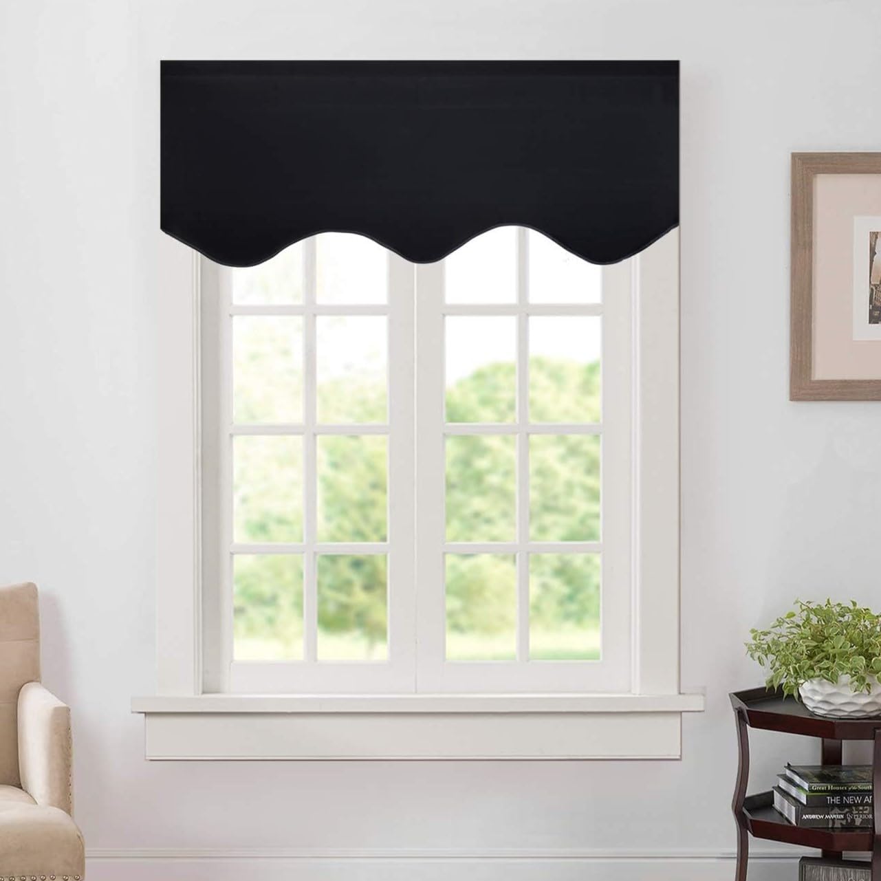 Aquazolax Black Valance Curtains 52x18 Inch 1 Panel
