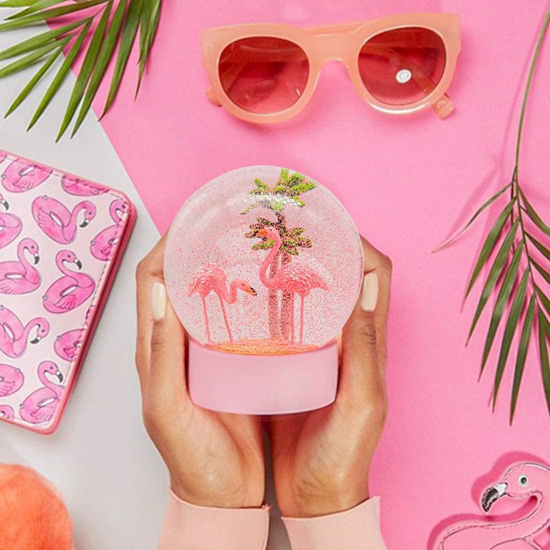 ANGELLOONG Pink Flamingo Snow Globe for Kids