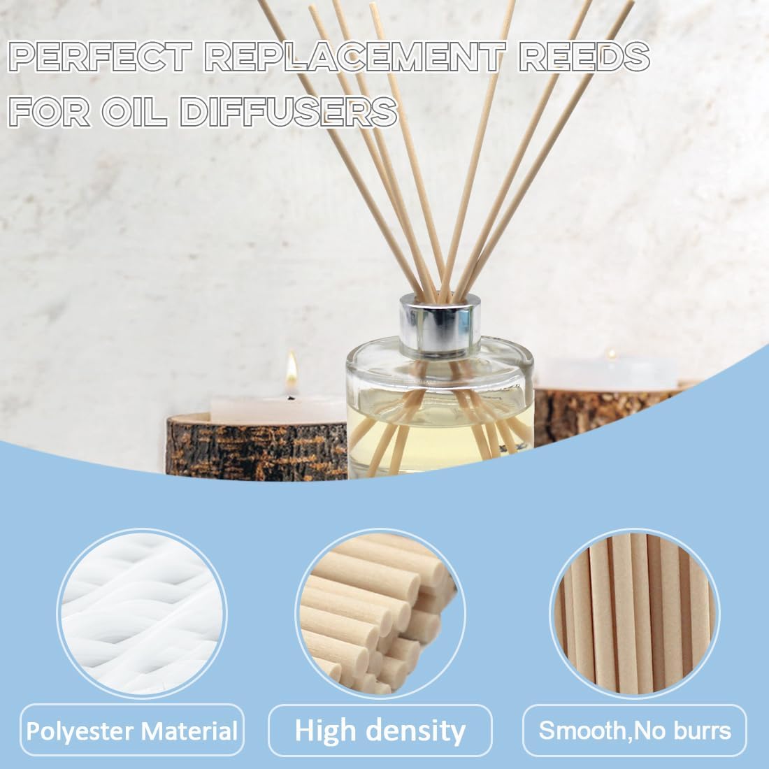 Thick 3mm Reed Diffuser Sticks - 100 Count Brown