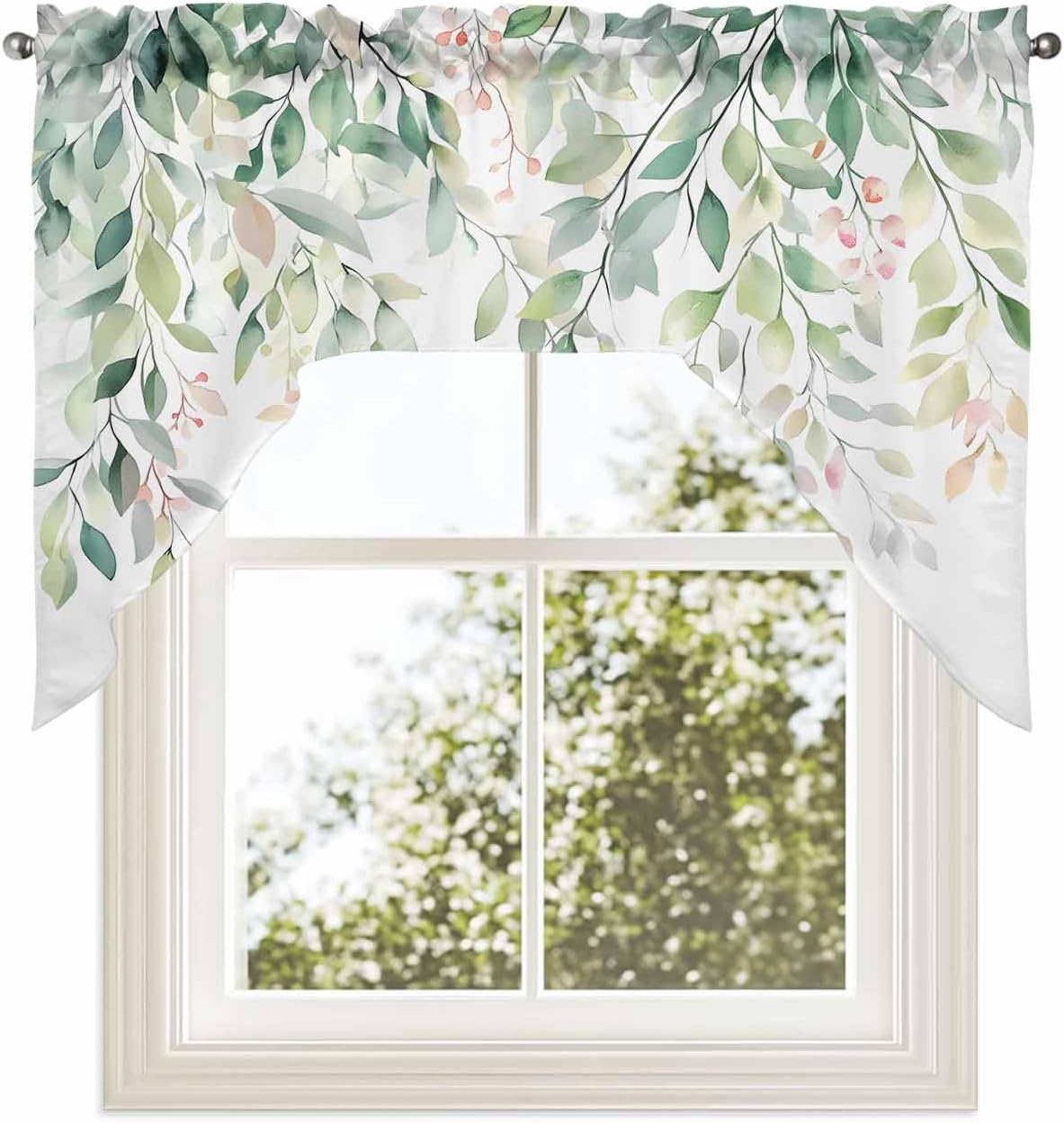 Green Botanical Swag Valance 56x36 for Windows
