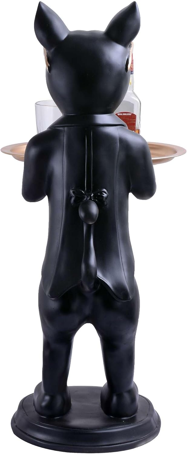 Cool Dog Sculpture with Plate for Home Dcor