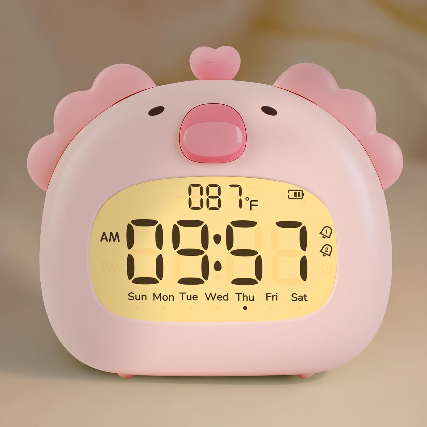 Axolotl Alarm Clock with Night Light for Kids